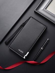SHABILI Men's Wallet, Creative Mid-Length Slim Bifold, Large Capacity Business Card Holder - Black - View 8