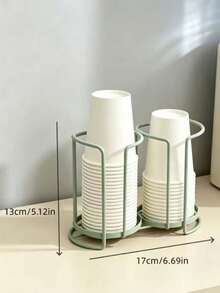1pc Minimalist Paper Cup Holder, Multifunctional Desktop Coffee/Tea Cup Storage Organizer - Multicolor - View 37