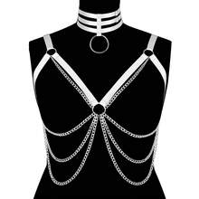 2 chiếc áo croptop bó sát kiểu Gothic dành cho nữ, kiểu dây nịt toàn thân, có thể điều chỉnh độ co giãn, hở rốn và ngực, kèm phụ kiện áo ngực. - Nhiều màu - Xem 10