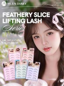 Mlen Diary Lashes Clusters, 5 Pairs C Curl DIY Manga Style Natural And Voluminous False Eyelashes Suitable For Home Use - Black - View 7