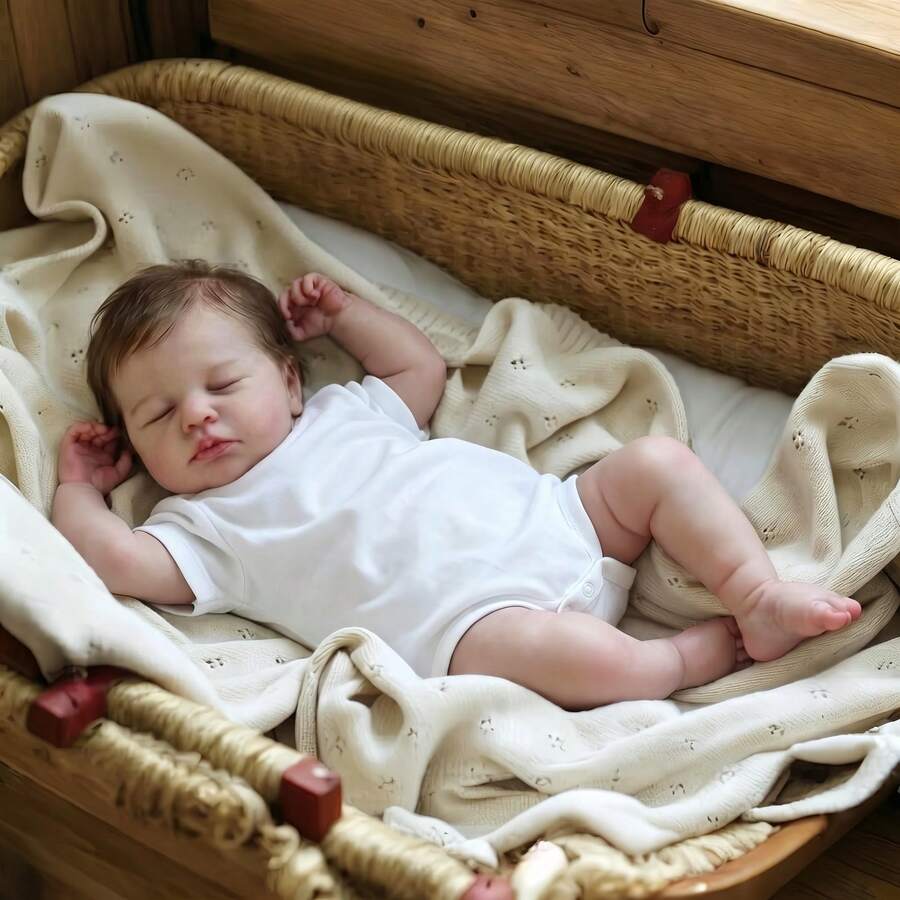 20吋可愛重生娃娃，女孩完美禮物，全身乙烯基手工女孩藝術重生娃娃，3D逼真手繪紋理皮膚，理想聖誕節/生日/感恩節收藏禮物 - 彩色 - 查看 1
