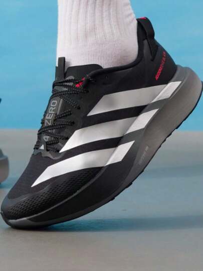  Giày chạy bộ cổ điển adidas Adizero Evo SL ATR dành cho nam, màu đen và trắng, thoải mái, đa năng, chống trơn trượt, bền bỉ, chất liệu lưới đàn hồi, ôm sát hỗ trợ tốt.