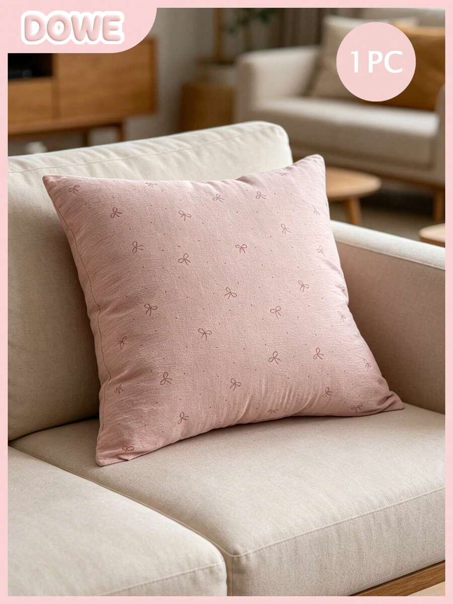 1pc, 100% Polyester, Bohemian Style, Textured Crinkle, Decorative Pillow Cover With Invisible Zipper, No Filling, Suitable For Living Room, Dining Room And Bedroom Decor, Soft And Comfortable, Minimalist Style - Multicolor - View 1