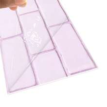 10pcs/Pack Self-Adhesive Thickened Wall Stickers, Purple Rectangular Brick Pattern Wallpaper, Suitable For Home, Kitchen, Room, Wall Decor - Thickened - View 7