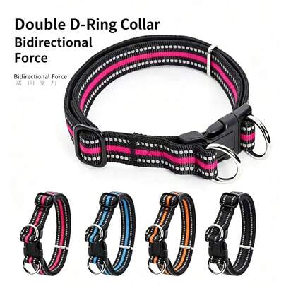 Adjustable Dog & Cat Collar, Suitable For Teddy, Corgi, Shiba Inu, Large/Medium Dogs, Durable Nylon Reflective Adjustable Collar