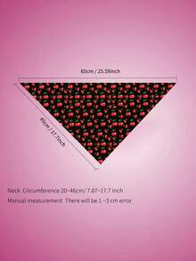 Pañuelo con estampado de frutas para mascotas, pañuelo bandana con estampado de cerezas para perros pequeños a grandes y gatos, pañuelo triangular lindo para cachorros y mascotas - Multicolor - Ver 4