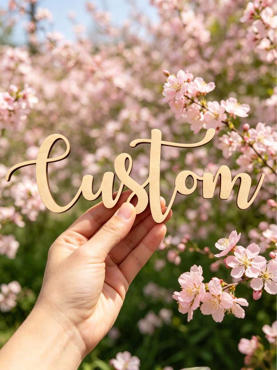 1pc Customizable Large Wooden Name Plate, Personalize Your Name, Suitable For Home Decor, Name Wall Art, Great For Birthday, Holiday, Graduation, Housewarming, Special Occasions - Multicolor - View 1