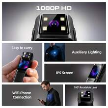 Body Camera | 4K HD Surveillance | Night Vision | AI Auto-Tracking | Wi-Fi Remote Sharing | GPS Tracking | Image Stabilization | Body Camera | 256GB High-Capacity Storage | Professional Law Enforcement Equipment - View 5