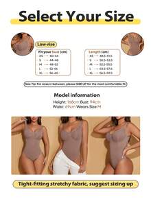 Dam enfärgad magkontroll midja bantningsbody, lämplig för lager-på-lager och shapewear sommar elegant - Beige - Visa 7