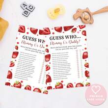 10/30 Piezas Juego de "¿Quién es la mamá o el papá?", Juego para baby shower, Tarjetas para fiesta de revelación de género, Género neutral niño o niña, Juego y actividad divertida para bebé - Multicolor - Ver 4