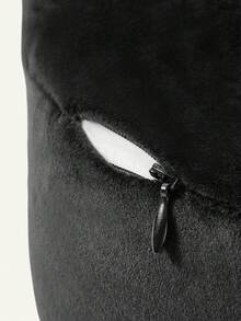 1 pieza Almohada de viaje en forma de U de espuma de memoria de unicolor, cojín para el cuello, apta para viajes y relajación - Negro - View 8