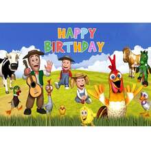 Green Grass Farm Theme La Granja De Zenon Backdro Party Background Custom Decorate Kids 1st Birthday Baby Shower Photo Backdrop - L款 - 查看 11