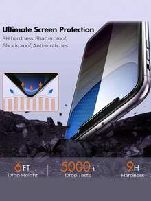 Shockproof Anti-Spy Phone Screen Protector 3pcs Privacy Tempered Glass Screen Protector For IPhone 17 Pro Max. High-Hardness Tempered Glass Provides Daily Privacy Protection. Smooth Touch, Sensitive Touch, Professional Privacy Technology. Suitable For IPhone 17 Pro/17 Air/17/17E/16 Pro Max/16 Pro/16 Plus/16/16E/15/14/13/12/11 And Other Models. Compatible With Various Phone Cases And Accessories. Provides Phone Protection And Privacy Protection Mother's Day Gift Anniversary Gift - Black - View 7