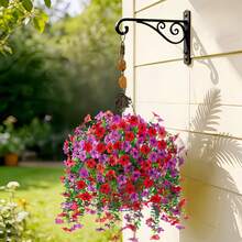 10 pièces de plantes florales artificielles suspendues, de couleurs mélangées, convenant à la décoration extérieure de printemps/été, marguerites en soie, résistantes aux UV, apparence réaliste, décoration de fête, utilisables à l'extérieur, à la maison, dans les jardinières d'intérieur, le porche, le jardin, la cour - Multicolore - Voir 5