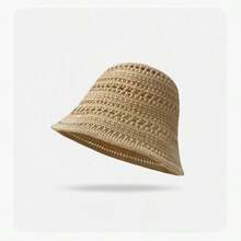 1pc Plus Size Women's Wide Brim Straw Hat, Elegant Bow Decor, Summer Beach Style Sun Hat, Made Of Breathable Woven Material, Wide Brim Fully Shields Face & Neck From UV, Foldable Portable Design Convenient For Travel, Ideal For Beach Vacation - Multicolor - View 12
