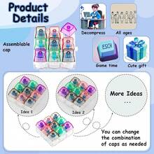 Keyboard Fidget Toy, Keyboard Fidget Keychain 9-In-1 Keyboard Decompression Button Finger Clicker Toys  Fidget Gifts - Purple - View 9