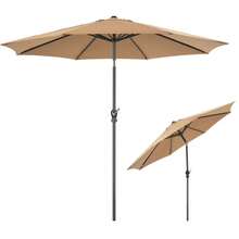 9FT Outdoor Patio Umbrella Outdoor Table Umbrella With Push Button Tilt And Crank, Market Umbrella 8 Sturdy Ribs UV Protection Waterproof For Garden,Khaki-New - Khaki(New) - View 1
