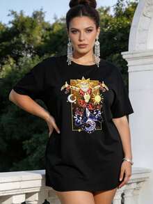 Camiseta de manga corta con cuello redondo suave y casual de verano para mujer, tops para salir, algodón, vintage, estilo callejero europeo y americano, casual deportivo, estilo unisex, estilo casual urbano, tops bonitos, Gen Z, curvas, ropa Y2K, camisetas divertidas, tops para damas, conjuntos de vacaciones para mujer, top lindo, camiseta gráfica, conjuntos de primavera, camisetas holgadas, ropa de calle retro, estilo de los 90, estilo de los 2000, subcultura, top negro, tops blancos, atuendo de fiesta de los 90. - Negro - Ver 1