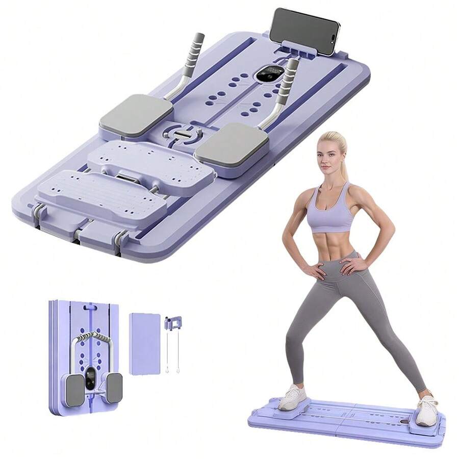 Agilithor 5-In-1 Pilates Sculpting System | Smart Timer, Phone Stand, Foldable Home Workout Gear - Purple - View 1