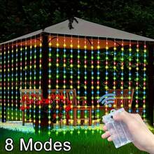 1 dây đèn LED trang trí trong nhà, dài 3m/6m, chạy bằng pin, thích hợp để trang trí tường, rèm cửa, màn che tạo không gian ấm cúng. - Đèn rèm hộp pin - Xem 14