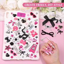 1740 Pcs Junk Case Charms Kit, Junk Phone Case For Customizing DIY, Letter Beads, Kawaii Nail Accessories Flatback Beads, Star, Love, Rhinestones, Candy Bow Charms, Cute Decors For DIY Crafts - 1 - View 5