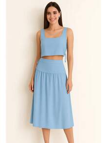 TOP Y FALDA PARA DAMA 7BPY - Azul - Ver 6