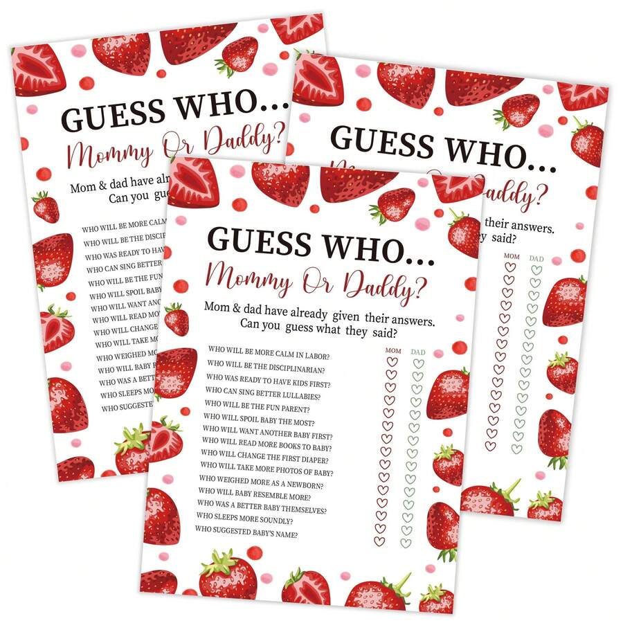 10/30 Piezas Juego de "¿Quién es la mamá o el papá?", Juego para baby shower, Tarjetas para fiesta de revelación de género, Género neutral niño o niña, Juego y actividad divertida para bebé - Multicolor - Ver 1