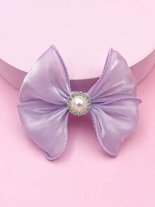 Cat Mesh Bow Hair Clip, Pet Spring/Summer Photo Prop, Dog Pearl Rhinestone Bow Frog Hairpin, Sweet Gift - Multicolor - View 5