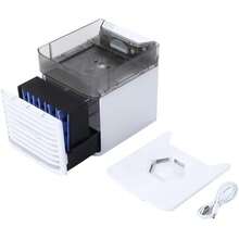 AIRE ACONDICIONADO con luz led, solución compacta para espacios reducidos, Ventilador de Mesa con Humidifcador - Blanco y Negro - Ver 4