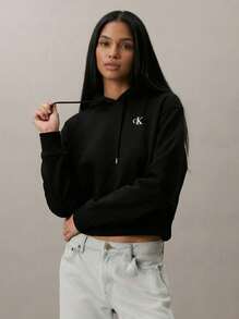 CALVIN KLEIN JEANS Women's Sweatshirts Classic Fit Soft Versatile Weekend Sports Commuting Black J20J213178-BAE - Black - View 1