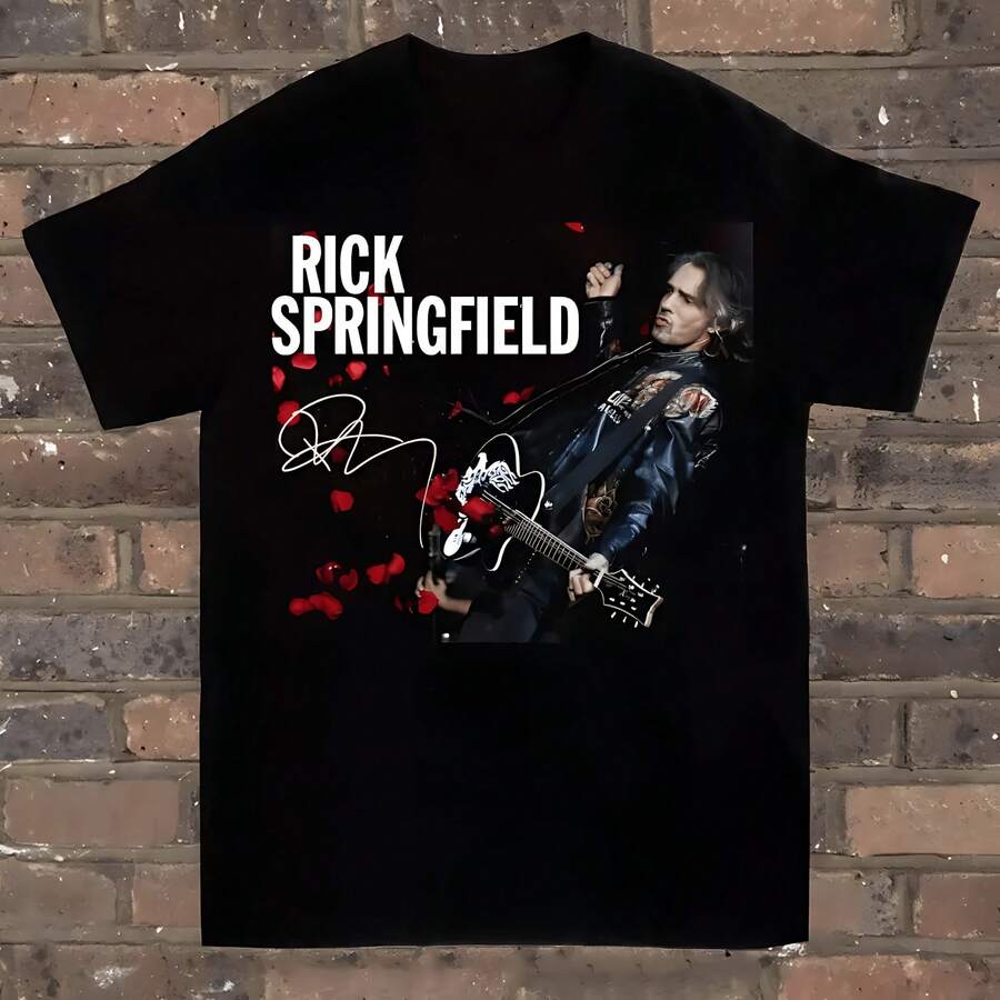 The Romantic Rick Springfield Gift For Fans T-Shirt, Size S-3XL - Black - View 1