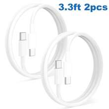 1-3pcs USB C Fast Charging Data Cable 3.3Ft/6.6ft Compatible With IPhone 17/Air 16 15 Pro Max Plus Series/ Adapter Data Transfer Cord - 白色 - 查看 9