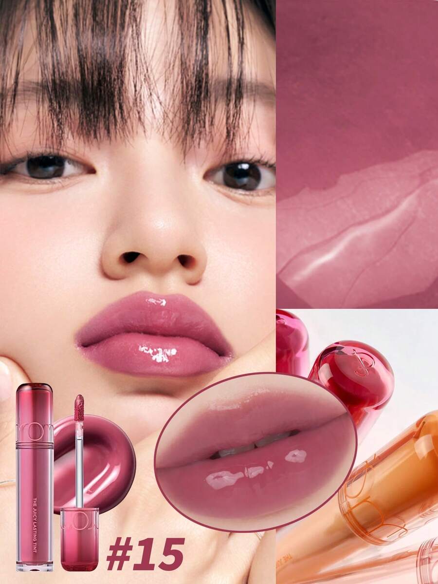 Rom&Nd 1入 3.5g Juicy Lip Tint 15 Fig Milk Tea,奶油奶棕色調,減黃顯白,平滑均勻上色,午後茶時間週末散步感,奶油果凍唇彩唇妝 - 這果汁唇釉15 無花果奶茶 - 查看 1