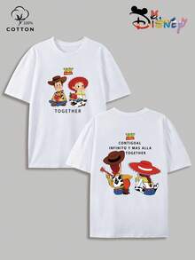 Disney Eiffel Tower, Mickey And Minnie Mouse Y2K Print T-Shirt For Women, A Sweet Printed T-Shirt And The Perfect Holiday Gift Choice. (Disney T-Shirt/Teen Girl Clothes/Tween Girl Clothes/Baby Tees For Women/Girls Clothes/Toddler Girls Clothes) - trắng - Xem 2