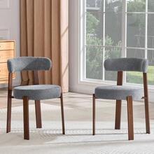 Dining Chair, Medieval/Modern Style, Fabric Kitchen Chair, With Armrest. - Grey - View 3