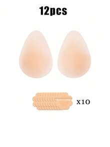 12片/套 女士硅胶乳贴，隐形胸贴，适用于连衣裙和礼服，配有无纺布垫 - 彩色 - 查看 10