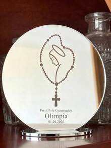 First Holy Communion Commemorative Gift, Baptism Decoration, Baptism Gift, Christening Souvenir, Gold Acrylic, Personalized Gift - Multicolor - View 5