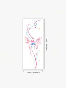 1 pieza Pegatina de fantasía con degradado rosa-azul, mariposa etérea, cinta para la cintura y el abdomen, tatuaje temporal, lavable, de un solo uso, apto para brazos, cintura, espalda, piernas, no reflectante, tatuaje realista, apto para personas, uso diario, dura 3-5 días - Multicolor - Ver 6