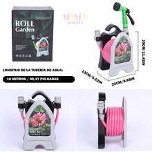 Manguera para jardín, manguera compacta, conector sencillo y portátil, adaptable a diferentes conexiones estándar, ideal para riego de jardines y céspedes, herramientas de jardinería. Fácil de instalar, ocupa poco espacio, útil para riego, lavado de vehículos y jardinería (blanco). - A - Ver 8