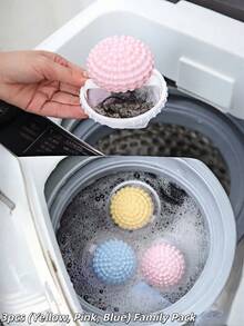 1/3pcs Pet Owner Essential Fine Mesh Washing Machine Filter Bag, Strong Hair Removal Anti-Tangle Hair Collector, Home Cleaning Ball Floating Debris Filter Anti-Clogging - Blue - View 13