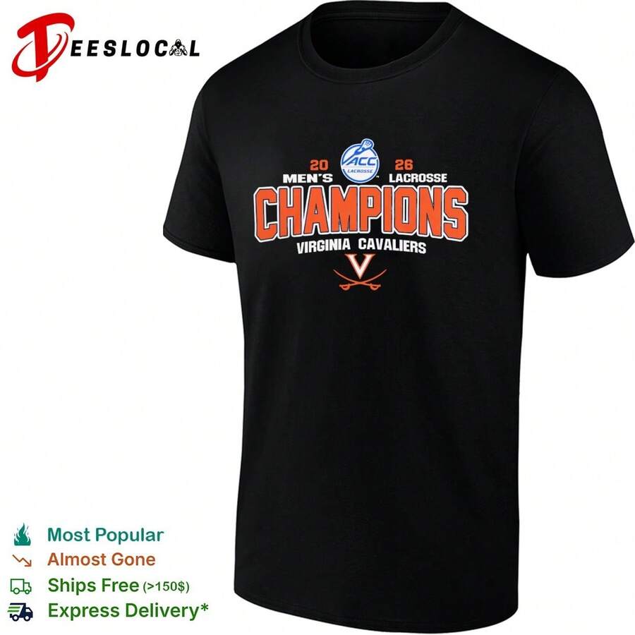Virginia Cavaliers 2026 ACC Men's Lacrosse Tournament Champions Shirt - màu đen - Xem 1