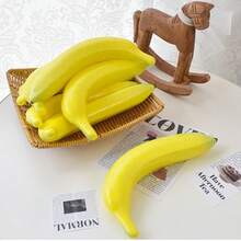 Artificial Banana, Artificial Yellow Banana, Realistic Artificial Fruit, Artificial Fruit Prop, Real Food, Fake Fruit, Lifelike Artificial Banana, For Still Life Painting, Home Kitchen Decor, Photography Decor, Room Decor, Storefront Party Decor. - Banana - View 3