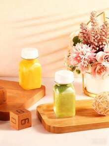 1/5/9/8/6/1 Chai nhựa đựng nước ép, chai nước rỗng 4oz có nắp đen, nhãn dán, chai nước tái sử dụng, hộp đựng đồ uống trong suốt, dùng cho nước ép, sinh tố, đồ uống. - Xem 8