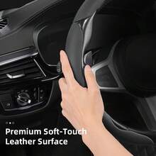Hocasen 适用于GLC/GLE/C级/CLE/A级/CLA/GLA/GLB/E级/S级/迈巴赫/Sprinter/Vito/Citan/GLS/G级/G级旅行车/EQB/EQE/EQS/EQA/CLS/SL等车型的方向盘套,采用透气打孔皮革,分段式设计,超薄款式,有效保护方向盘。颜色可选:黑色、酒红色、摩卡色、米色、灰色、绿色。 - 打孔卡扣 - 查看 4