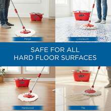 Revolution Deluxe Spin Mop & Bucket, W/ 3 Microfiber Washable Heads, 1 Pair Microfiber Mop Slippers, Fast Dry, Deep Clean Floors & Hands-Free Wringer, Easy Spin Dry, No Exhaustive Foot Pedal, LOLA - 1 - 查看 9