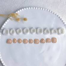 Basic Stud Pack Framed Polymer Clay Cutter Geometric Polymer Clay Tools For Pendant Earring Making DIY Embossing Clay Tools - White - View 4