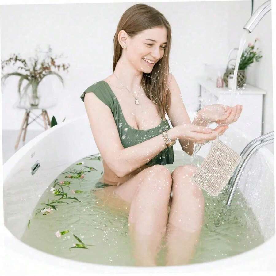 Reusable Sisal Soap Saver Bag Exfoliating Body Scrubber Pouch For Gentle Cleansing Quick Drying  Friendly Bath Shower Accessories Gift For Women Men - 1 - View 1
