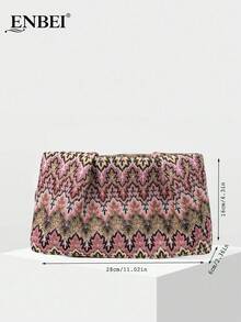 ENBEI BAIZE Elegante Bolso de Mano con Lentejuelas y Estampado de Leopardo - Bolsa de Maquillaje con Estampado de Leopardo, Gran Capacidad, Duradera, Multifuncional, Bolso de Playa para Muje - Multicolor 6 - Ver 10