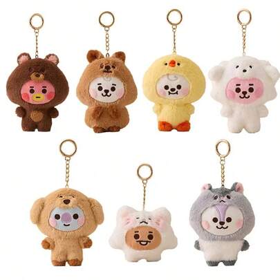 Móc khóa hình búp bê nhồi bông BT dễ thương mới, phụ kiện túi xách hình hoạt hình đáng yêu 10cm, quà tặng cho bé gái, quà Giáng sinh và sinh nhật cho bạn bè.