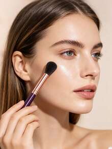 Bộ 6 cọ trang điểm đa năng, cán gỗ màu tím, dùng để đánh highlight, má hồng, phấn mắt và tạo khối. - Màu tím - Xem 8